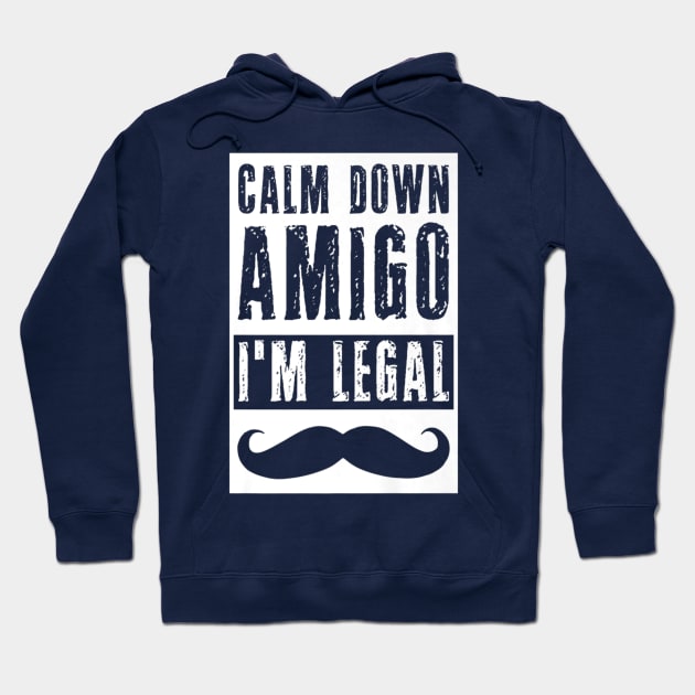 Im Legal Immigrant Funny Patriot Calm Down Us Pride Hoodie by Macy XenomorphQueen
